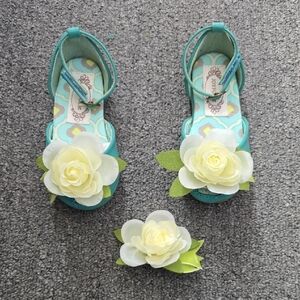 Joyfolie Turquoise Floral Dress Shoes